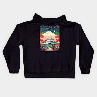 Japan Starry Night Vintage Tourism Travel Poster Art Kids Hoodie